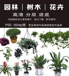 園林綠化工程花卉psd素材下載 6168741