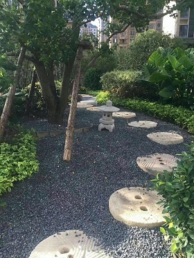 綠化覆蓋散鋪小黑石子/園林設計黑色礫石/園林鋪路黑石子